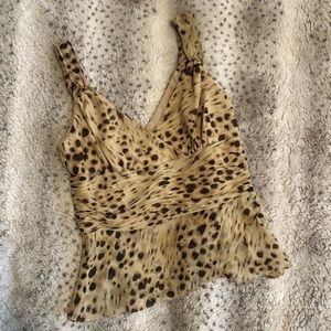 Animal Print Sleeveless Blouse